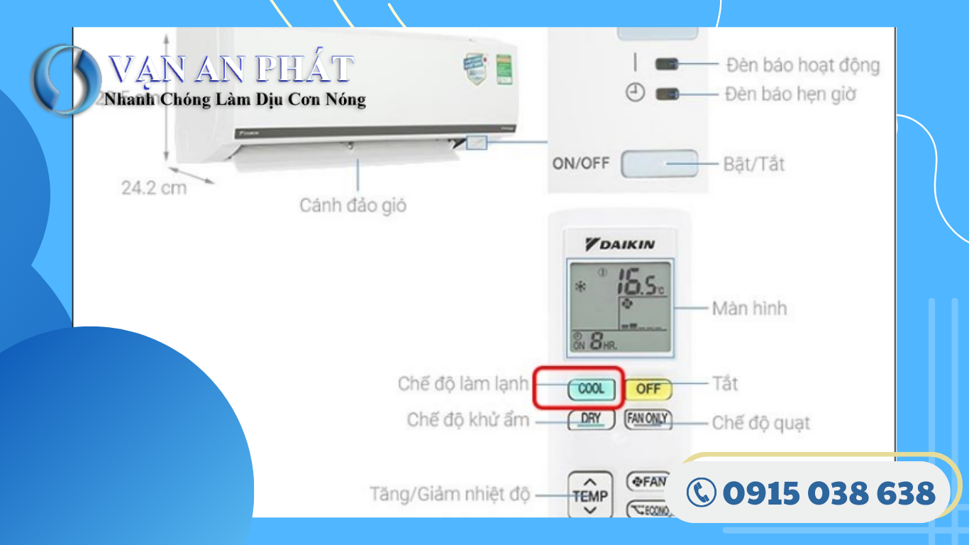Các nút điều chỉnh trên máy lạnh